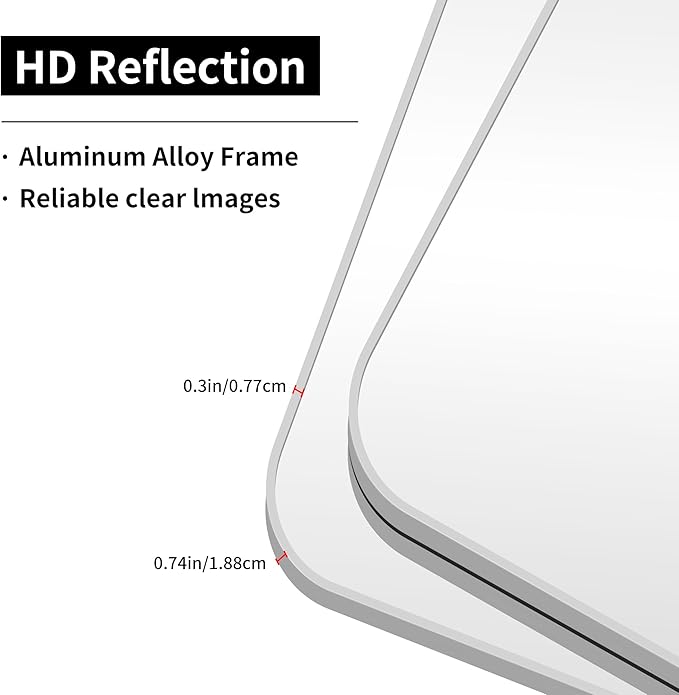 Silver Bathroom Mirror, 42 x 42 Inch Silver Square Mirror, Metal Framed - Image 7