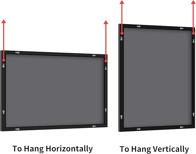 KOCUUY Black Rectangle Mirror, Large Black Wall Mounted Mirror, Metal Framed - Image 9