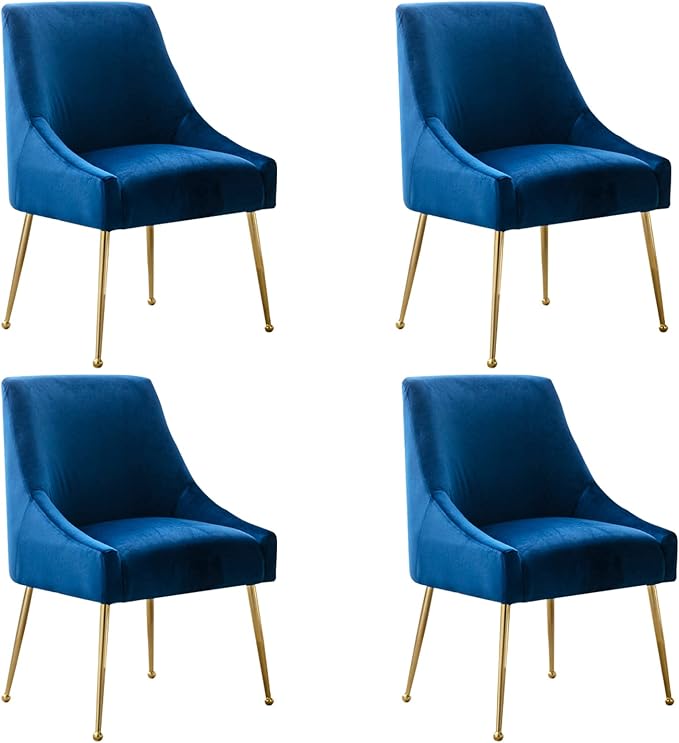 Modern Velvet Dining Chairs Set of 4, Contemporary Upholstered Furniture by HOLILA