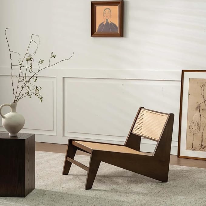Rattan Chair 2Pcs, Mid-Century Accent Chair, Rattan Lounge Chair - Image 4