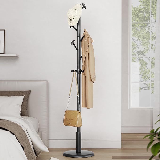 Solid Wood Coat Rack Freestanding Coat Tree by Taitiy
