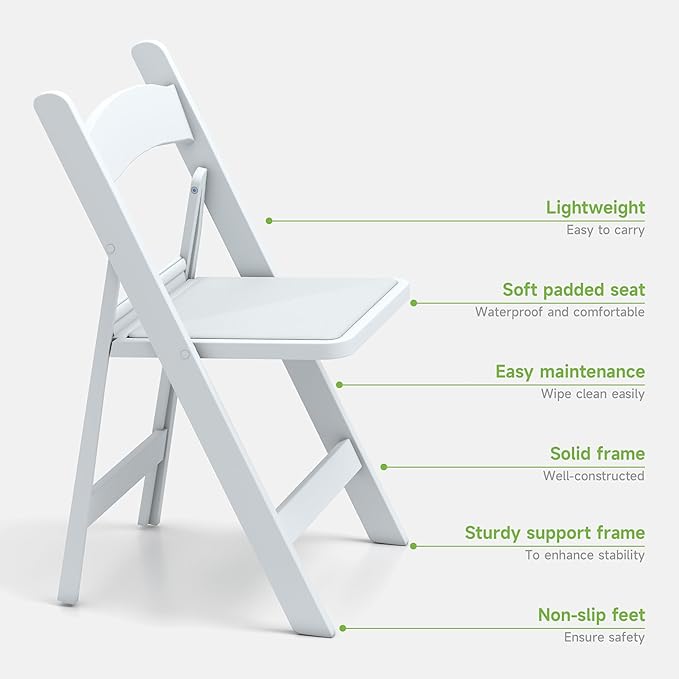 Real Relax Resin Folding Chairs, 4 Sets, Church and Events - Image 4