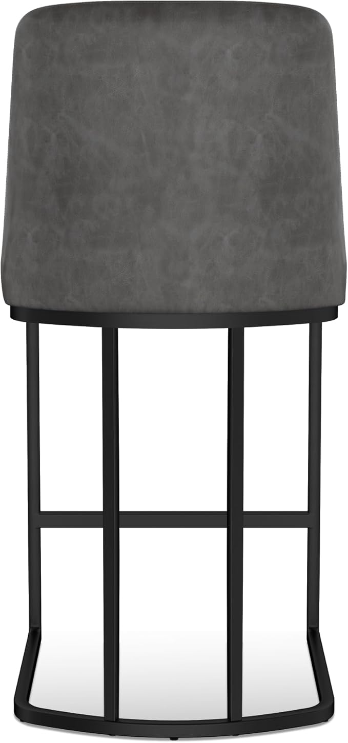 Bar Stools Set of 6, Faux Leather Counter Height Barstools, Upholstered Kitchen - Image 7
