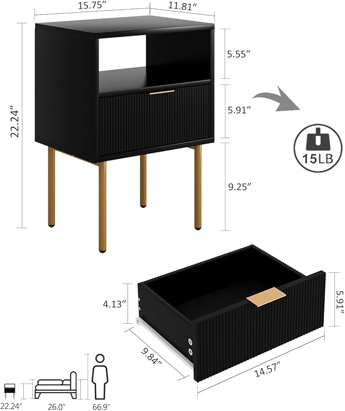 Nightstand, Morden Bedside Table - Image 2