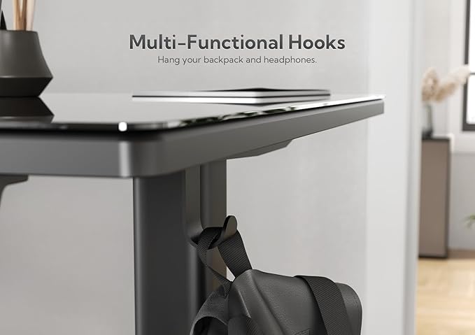 Claiks Glass Standing Desk, 48x24 Inch Electric Standing Desk Adjustable Height - Image 7