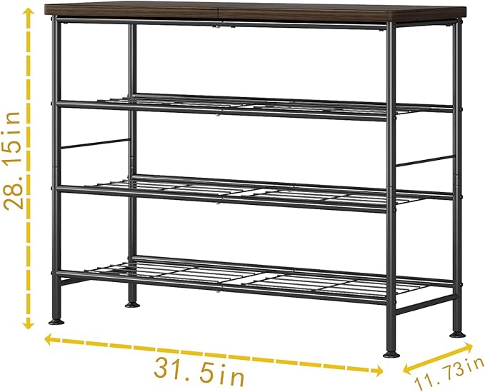 Shoe Rack Organizer 4 Tier for Closet Entryway Free Standing Metal Storage Shoe - Image 3