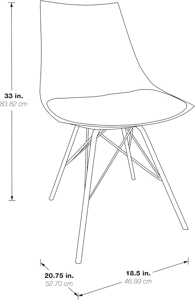 OSP Home Furnishings Oakley Mid-Century Modern Bucket Chair, Faux Leather - Image 3