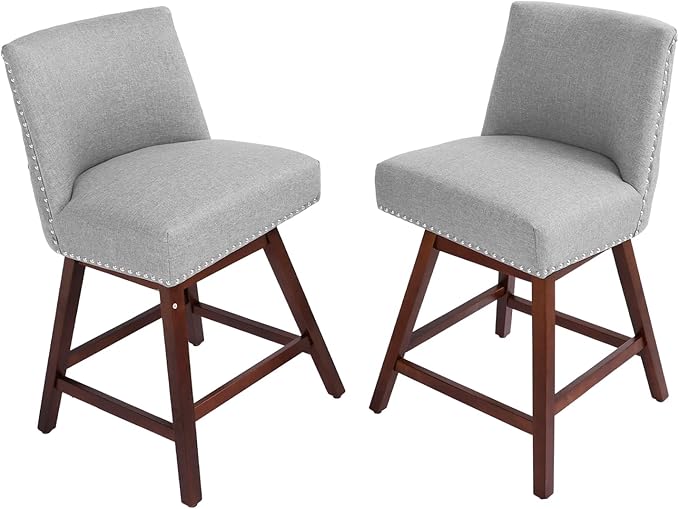 Counter Height Barstools Set of 4, 360° Swivel Bar Stools - Image 9
