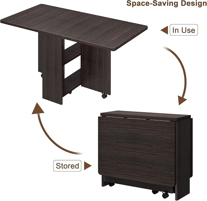 GarveeHome Folding Dining Table, Space Saving Farmhouse Dining Table - Image 7