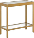 Henn&Hart 24" Wide Rectangular Rectangular Side Table in Brass, Table by HennHart