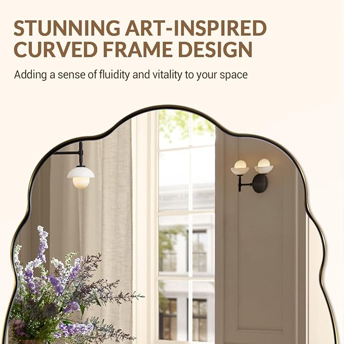 ANDY STAR Brushed Gold Scalloped Mirror - Image 4
