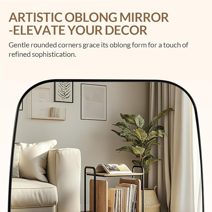 ANDY STAR 30x40” Black Bathroom Mirror, Oblong Vanity Mirror - Image 3
