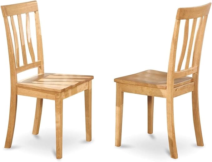 East West Furniture DLAN3-OAK-W 3 Piece Dinette Set - Image 3