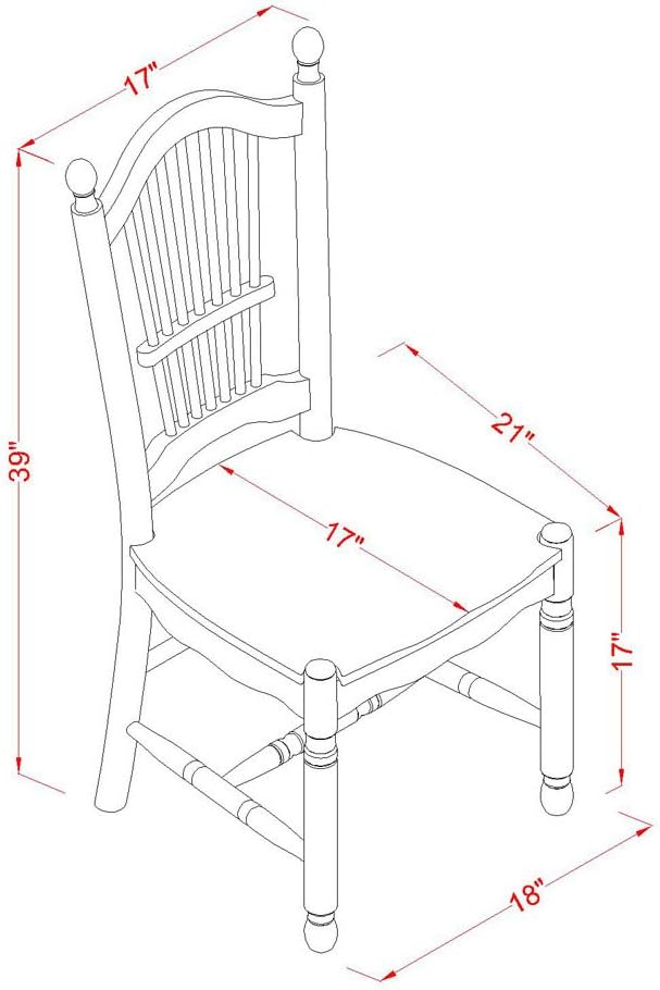 East West Furniture MZDO3-WHI-W 3 Piece Dining Set Contains a Rectangle Dining - Image 14