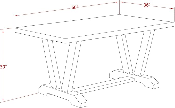 East West Furniture V676VE650-5 5 Piece Dining Set Includes a Rectangle Dining - Image 15