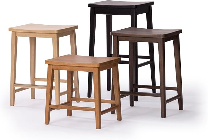 Plank+Beam Smythe Bar Stool, Sturdy Wood Modern Kitchen Bar Height Stool - Image 9