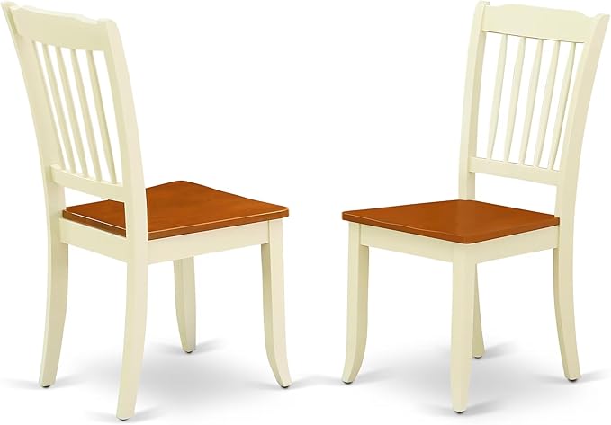 East West Furniture MZDA3-WHI-W 3 Piece Dining Table Set - Image 4