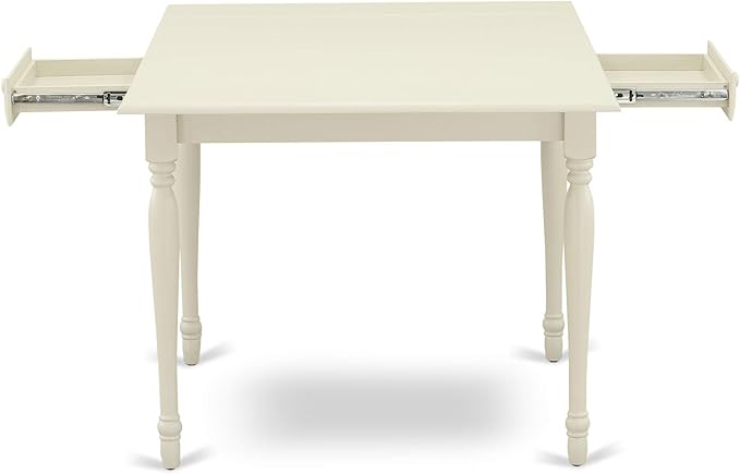 East West Furniture MZLA3-LWH-06 3 Piece Kitchen Table & Chairs Set Contains a - Image 6