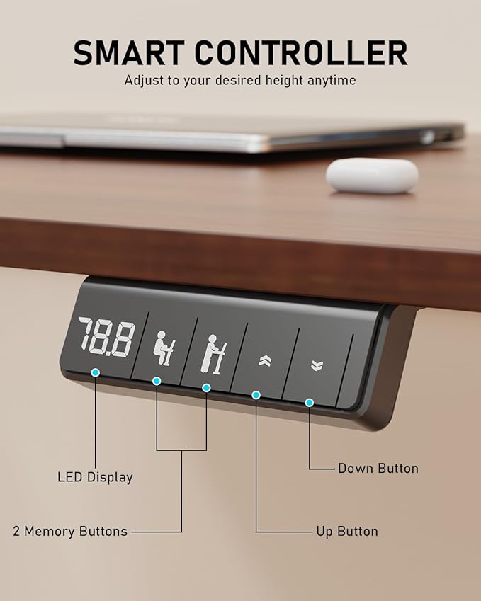 Standing Desk, Large Height Adjustable Electric Stand up Desk, 55 x 24 Inches - Image 6