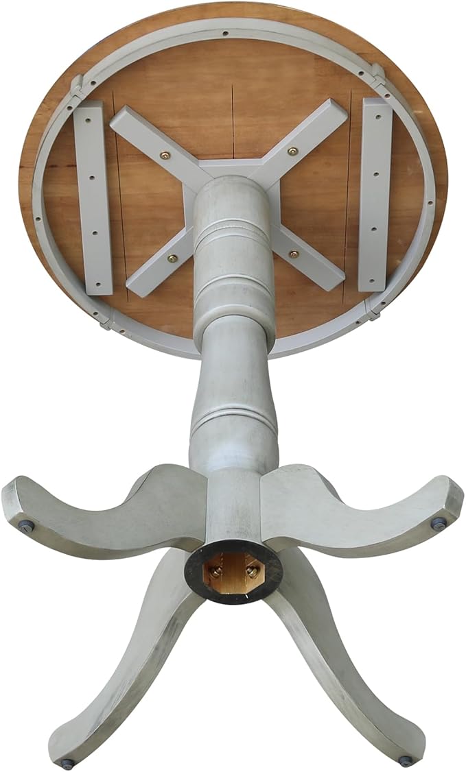IC International Concepts 30" Round Top Pedestal Dining Table, 40.9" High - Image 4