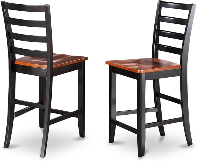 East West Furniture TRFA5-BLK-W 5 Piece Counter Height Pub Set Includes a Round - Image 3