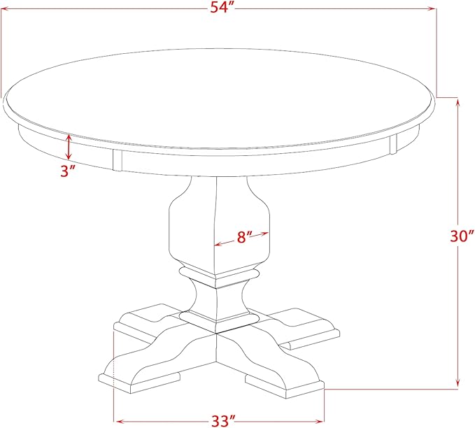 F3MZ5-50N-04 5-Pc Dining Room Set consists of a Pedestal Kitchen Table and 4 - Image 14