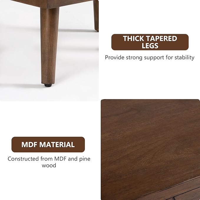 COSIEST Modern End Table w Honeycomb Pattern, Mid-Century Nightstand w Storage - Image 6