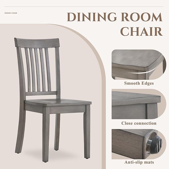 COLAMY Wooden Dining Chairs Set of 2, Spindle High Back Windsor Kitchen Side - Image 4