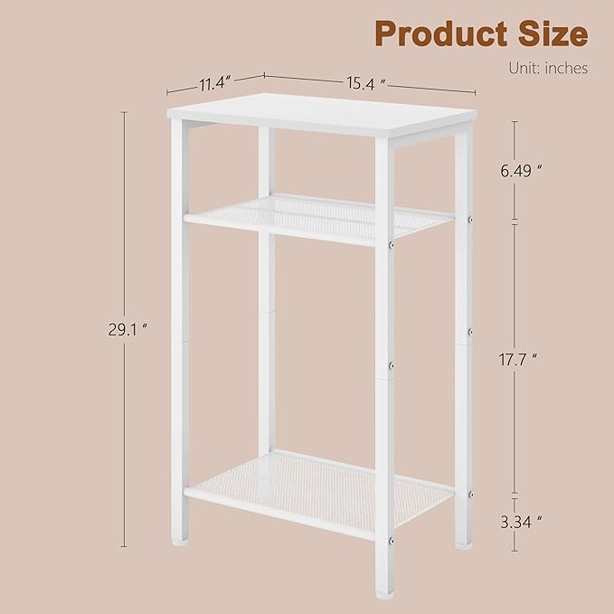Hoctieon 3 Tier End Table, Telephone Table, Narrow Side Table - Image 3