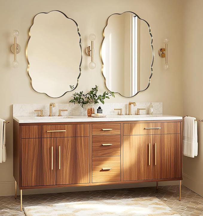 ANDY STAR Brushed Gold Scalloped Mirror - Image 8