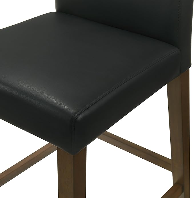 CHITA Counter Height Bar Stools Set of 2, PU Leather in Black - Image 8