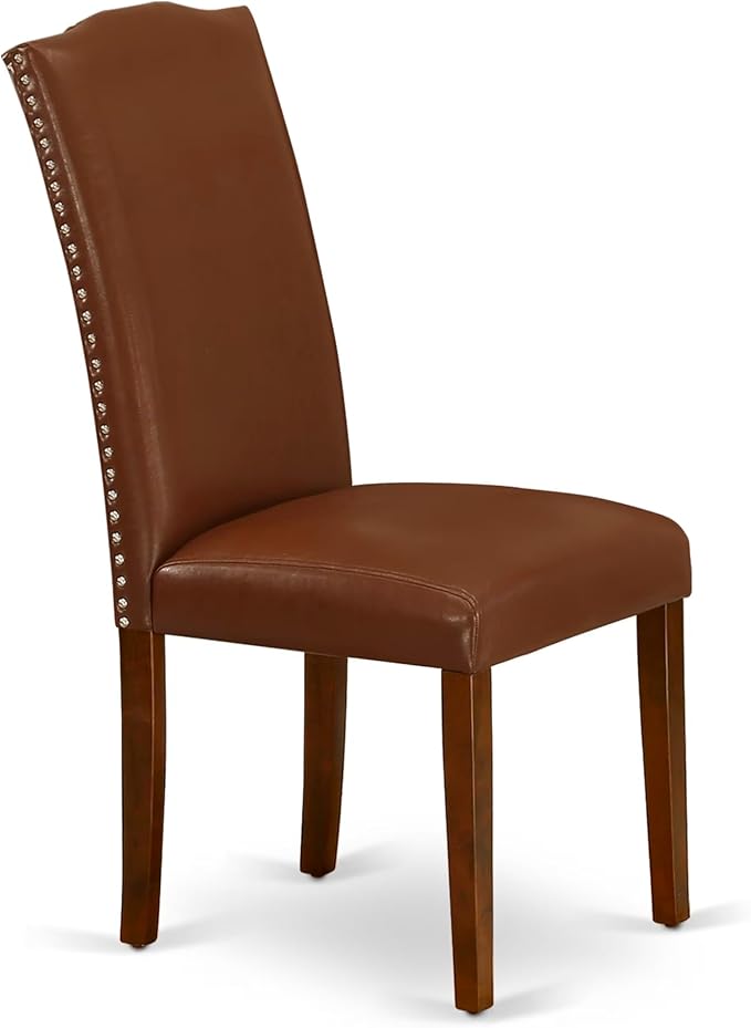 East West Furniture ANEN3-MAH-66 3 Piece Dining Room Furniture Set Contains a - Image 4