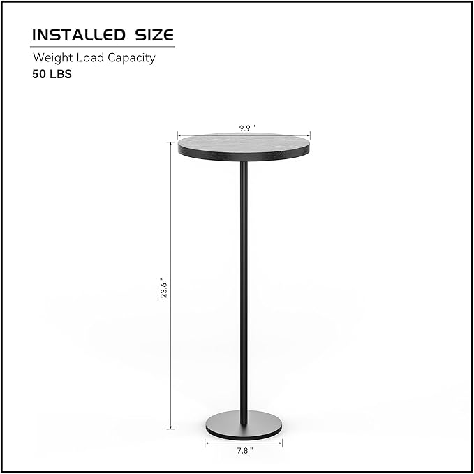 Small Side Table, Metal Round Drink Table, Desktop Diameter 9.99“ - Image 2