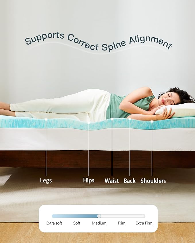 PERLECARE 4 Inch King Memory Foam Mattress Topper, Cooling Gel Infused Mattress - Image 3