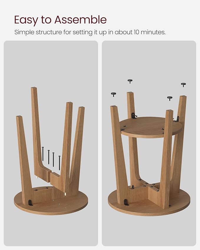 VASAGLE Side Table, Small Round End Table - Image 8