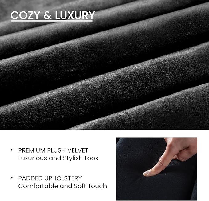 SHA CERLIN Full Bed Frame/Velvet Upholstered Platform Bed Frame - Image 5