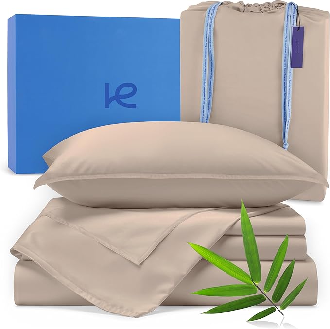 Kickoff Viscose Bamboo Sheets Twin Size 3-pc 100% Organic Bamboo Viscose Bed by KickoffHome
