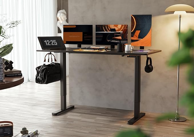 Claiks Electric Standing Desk, Adjustable Height Stand up Desk, 63x24 Inches - Image 2