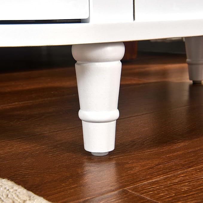 Wood End Table with 2 Drawers and Storage Shelf, Narrow Sofa Side Table - Image 7