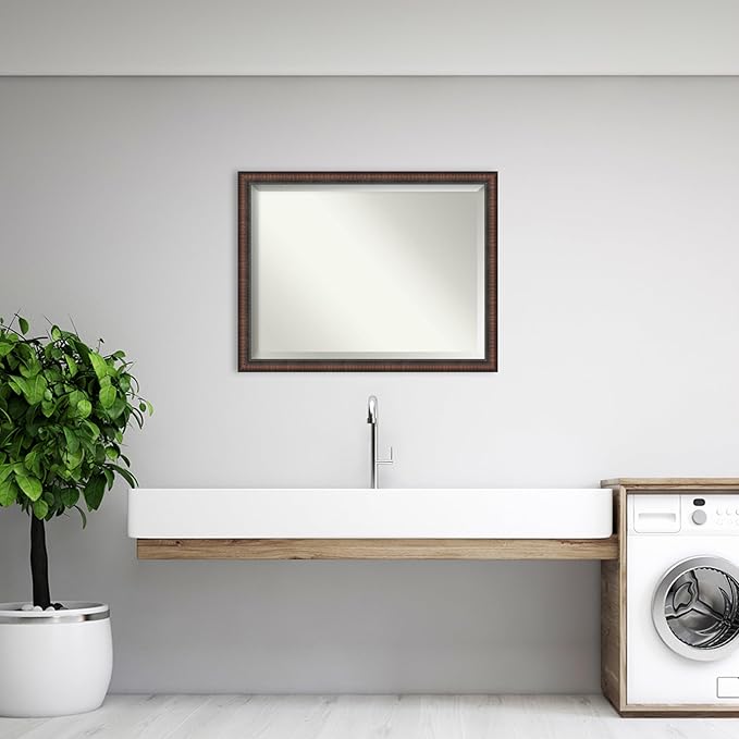 Amanti Art Brown Bathroom Mirror - Image 6