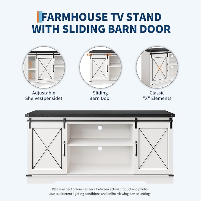 CABIHOME Farmhouse TV Stand and Entertainment Center - Image 5