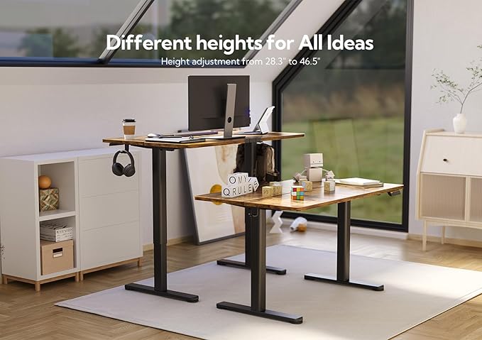 Claiks Electric Standing Desk, Adjustable Height Stand up Desk, 40x24 Inches - Image 4