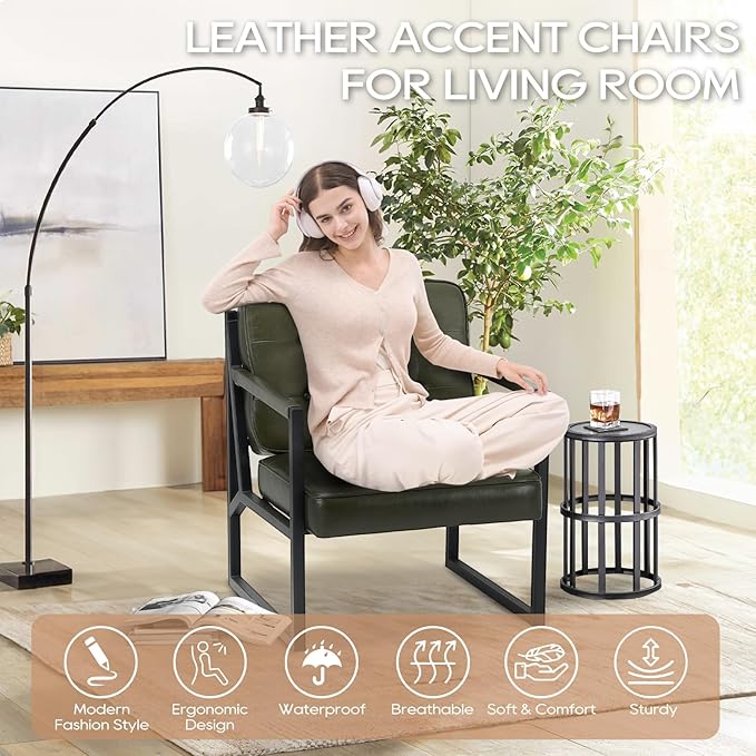 COLAMY Accent Chairs Set of 2, Modern Accent Arm Chairs - Image 6