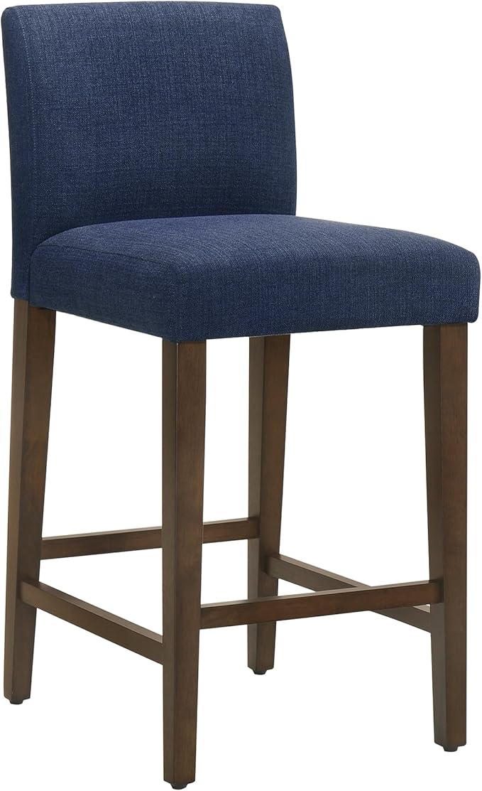 CHITA Counter Height Bar Stools Set of 2, Fabric in Midnight Blue - Image 4