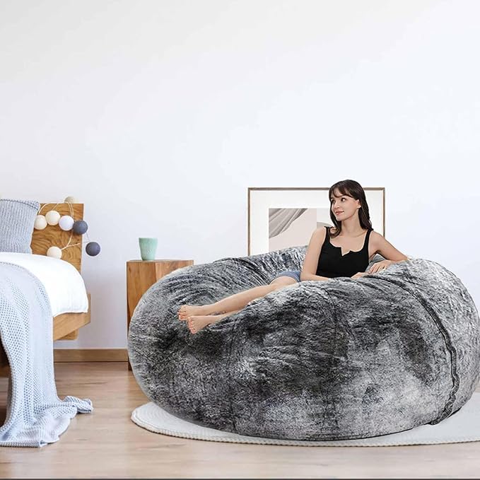 Bean Bag Chair for Kids Adults Without Filler Oversized Round Plush Beanbag - Image 8
