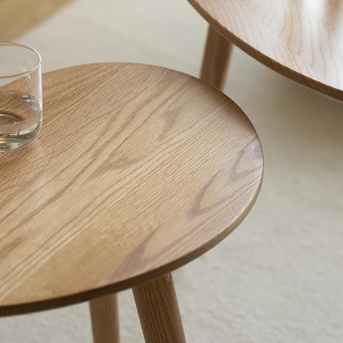 Small Oval Coffee Table, 19.7" Mid Century Modern End Table - Image 6