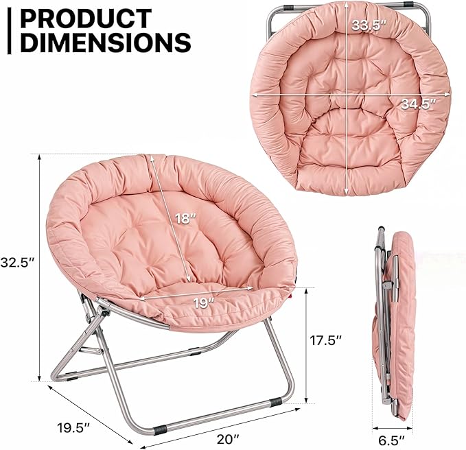 MoNiBloom Round Folding Saucer Chair - Image 3