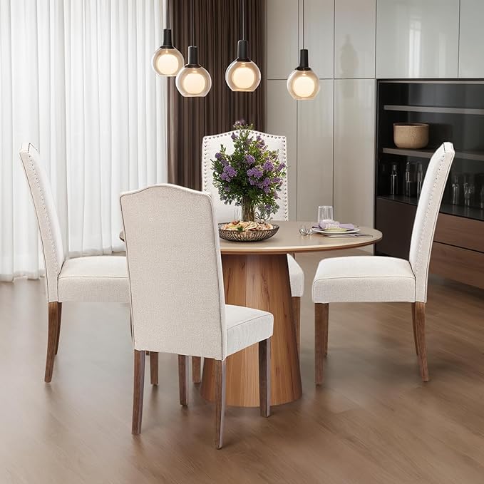 Stylish Upholstered Parsons Dining Chair Kitchen - Image 2