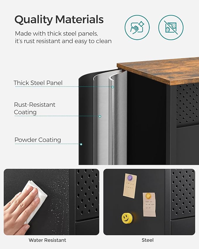 SONGMICS Storage Cabinet, Metal Cabinet, Sideboard - Image 6