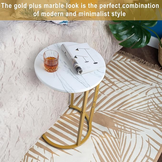 Serteaw C-Shaped End Table, Sturdy Side Table - Image 3